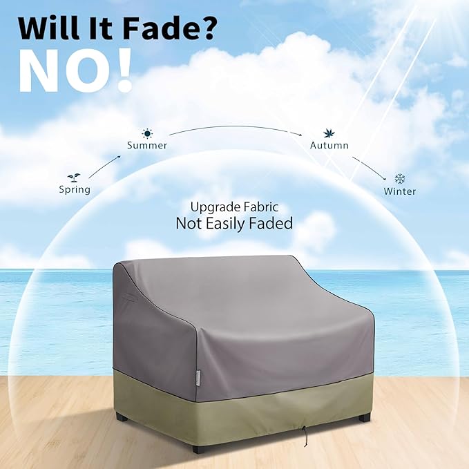 KylinLucky Outdoor Patio Sofa Cover fit 52 x 32 x 34 inch, 51 x 31, 50 x 30 Waterproof Weatherproof Heavy Duty 600D Garden Furniture Cover for Outside Sofa Couch