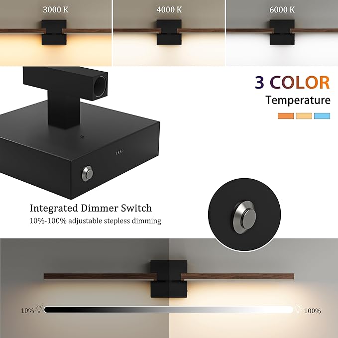 Rayogale 40 Inch Rechargeable Battery Operated Wall Sconce Set Two, 8000mAh