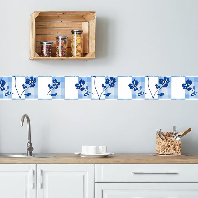 HOMETITUTE Wallpaper Border 4x196 Inch Peel and Stick PVC Wall Border Wallpaper