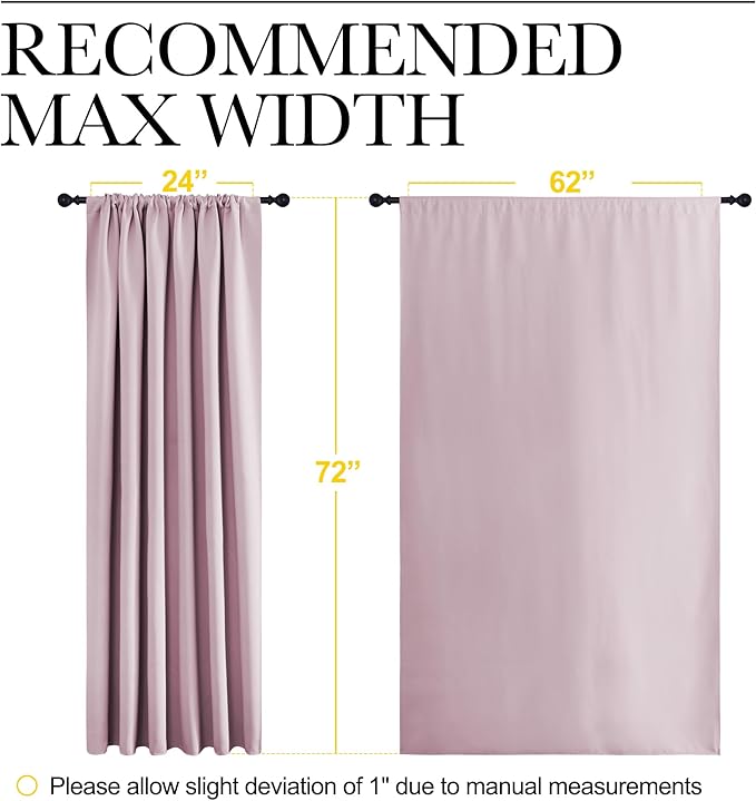 NICETOWN 2 Panels Blackout Curtains, Rod Pocket Window Curtains Room Darkning