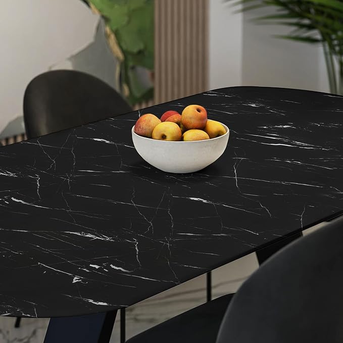 Abyssaly Black Marble Contact Paper Peel and Stick Countertops Waterproof Matte