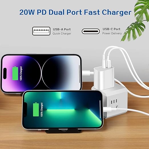 Fast Charger for iPhone,Dual Port A/C Apple iPhone Charger Fast Charging Block,2Pack Quick Double A/C iPhones Wall Chargers Adapter,6FT USB C to Lightning Cable for iPhone14 ProMax/13/12/11/XS/XR/iPad