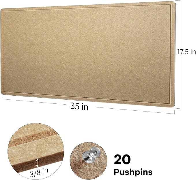 Lightomorrow Bulletin Board, 35 x 17 1/2 inches Felt Board