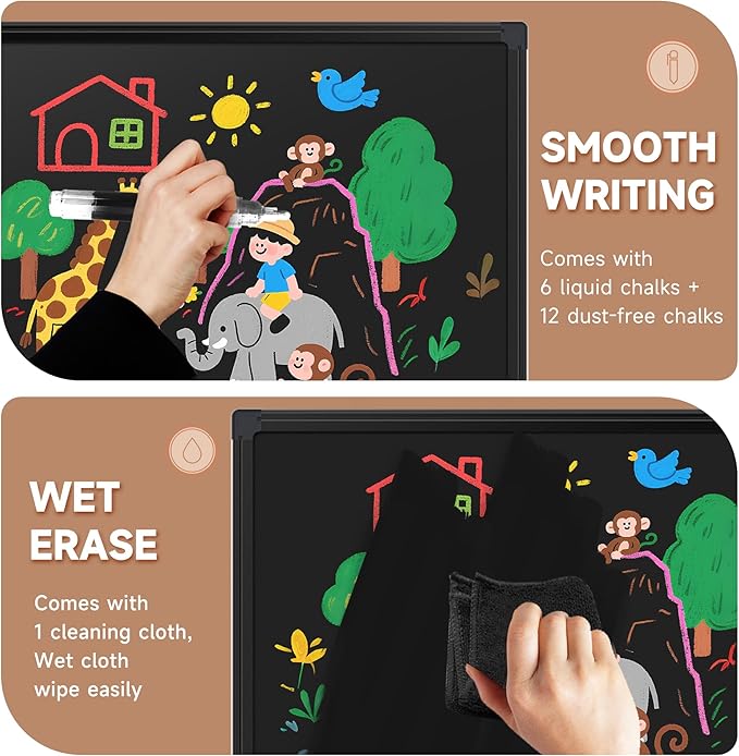 SELEAD Magnetic Chalkboard 60 x 48 Inches
