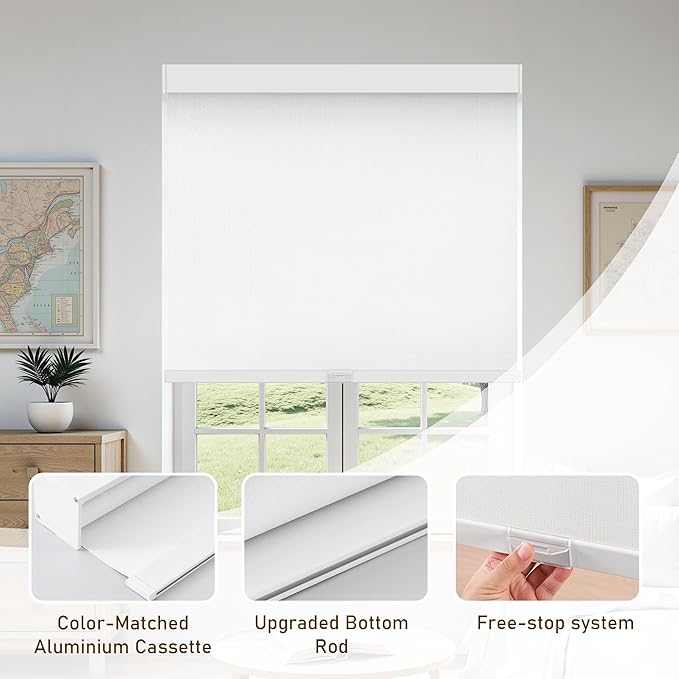 AOSKY Custom Linen Roller Blinds Shades