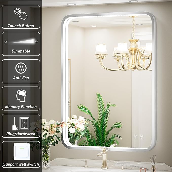 24x36 Inch LED Bathroom Mirror