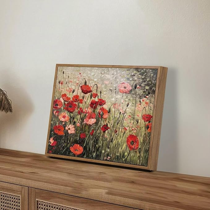 OIQArtOIQ Vintage Landscape Canvas Wall Art Framed Natural Scenery Painting