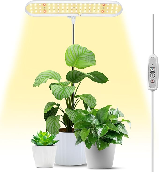 FOXGARDEN Grow Light, Full Spectrum LED Grow Lamp, Plant Lights for Indoorï¼Auto Timer 4/8/12H, 4 Dimmable, Height Adjustable 8.5"-24", Growing Lights