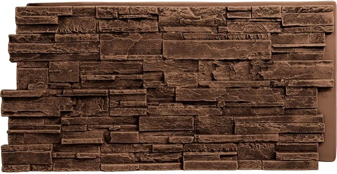 EverStone Cascade Faux Stone Panel, 48 5/8"W x 24 3/4"H x 1 1/4"D, Arizona Color