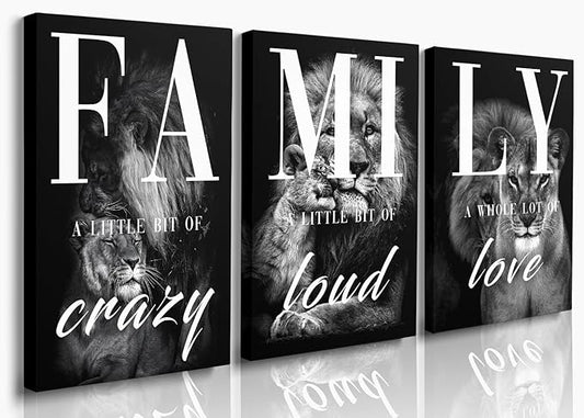 GUBIYU Farmhouse Family Wall Art Set of 3 Home Living Room Dining Room Wall