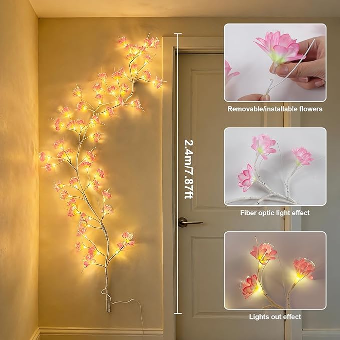 Cherry Blossom Tree Branch Lights: Cherry Blossom Willow Vine Garland