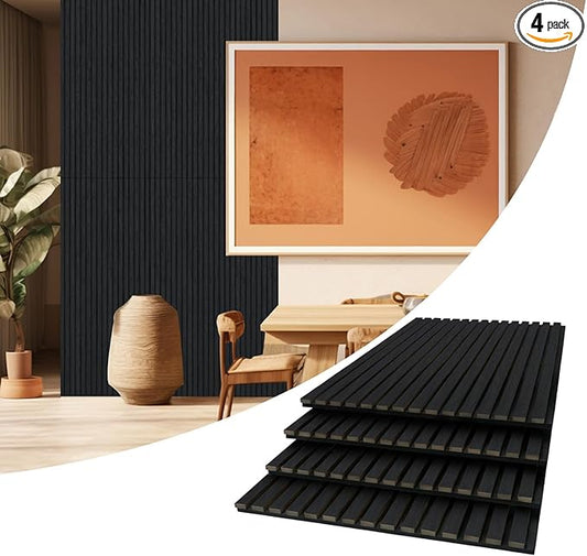 AKUMAX 4 Pack Acoustic Panels, Wood Slat