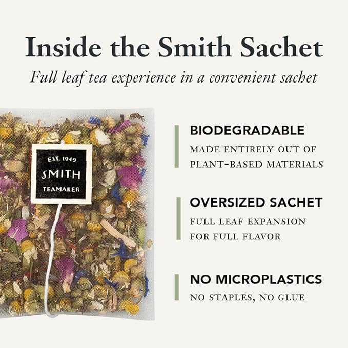 Steven Smith Teamaker Meadow No. 67, Chamomile, Rooibos, Hyssop & Rose Petals, Herbal Tea Blend, Caffeine-Free, Sugar-Free, Sustainably Grown, Tea Bags, 36 Sachets, 0.85oz each