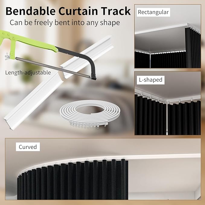 Room Divider Blackout Curtains Extra Wide Ceiling Mounted Curtains Track Sets