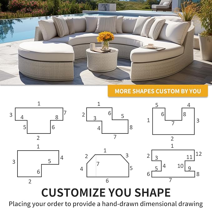ROFIELTY Custom Size Bench Cushion for Indoor/Outdoor Patio Furniture/Window Seat 90+ Colors to Choose from,High-Resilience Foam,Double Piping Outdoor Bench Cushion Waterproof