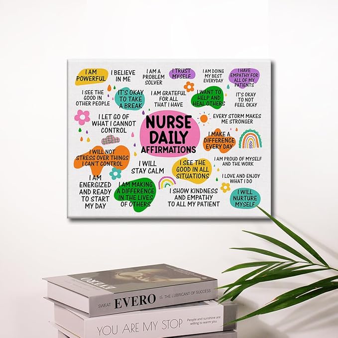 Hijie Inspirational Nurse Office Poster Canvas Wall Art