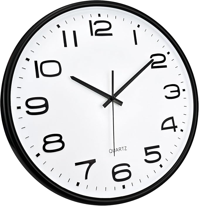 Plumeet 16'' Extra Large Wall Clock, Battery Operated Wall Clocks Silent