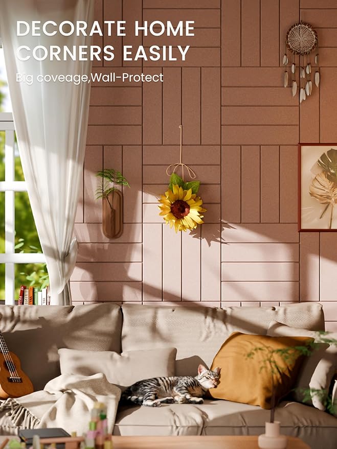 Bumusty Large Cork Board Alternative-48 x 36" Felt Bulletin Board Tiles