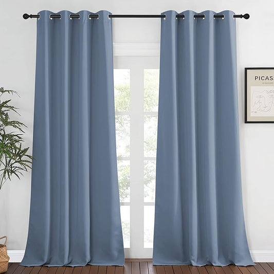 NICETOWN Blackout Stone Blue Curtains