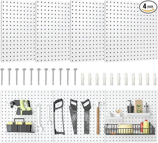 Peg Board, 16”×16”Large Heavy Duty Metal Pegboard Panels