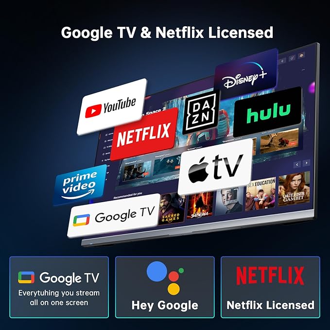 KTC 32 Inch 4K Smart Monitor, Google System UHD (3840x 2160) Smart Monitor with Speakers, Netflix Licensed, Type-C 65W PD, WirelessDisplay, HDR, Bluetooth, Hey Google Voice Remot, VESA Support, A32Q8