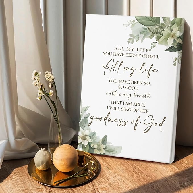HIWX Christian Wall Decor, All My Life You Have Been Faithful Bible Verse