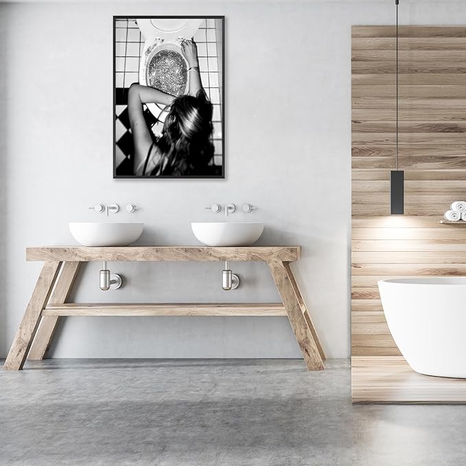 Funny Bathroom Wall Art Black and White posters Bar Disco Party prints painting