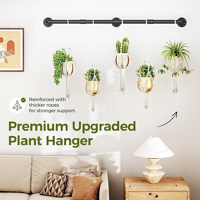 Bamworld Window Plant Hanger Indoor 63in Hanging Planters