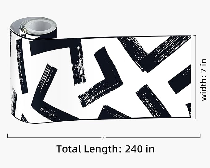 FLFK Black and White Design Wallpaper Border