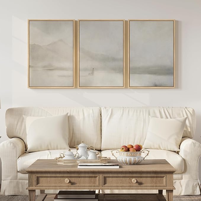 Framed Christian Wall Art Set of 3, Jesus Leaves the 99 Sheep Framed Canvas