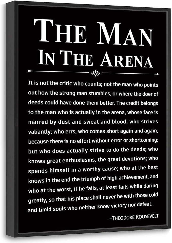 Howwii Office Wall Art Inspirational Decor The Man in the Arena Framed