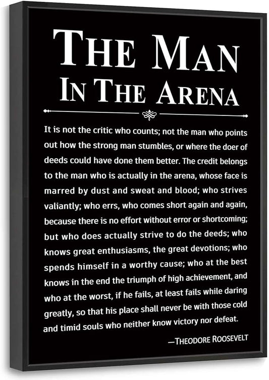 Howwii Office Wall Art Inspirational Decor The Man in the Arena Framed