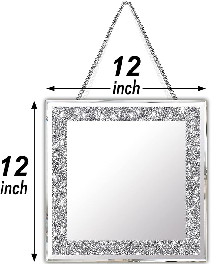2 Piece Wall Mirrors, Crush Diamond Mirrors Decor
