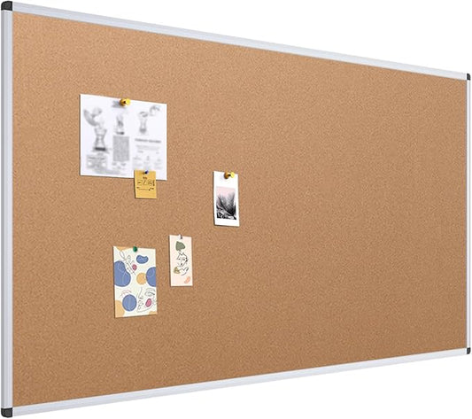 VIZ-PRO Large Cork Bulletin Board, 72 X 48 Inches, Wall-Mounted Corkboard
