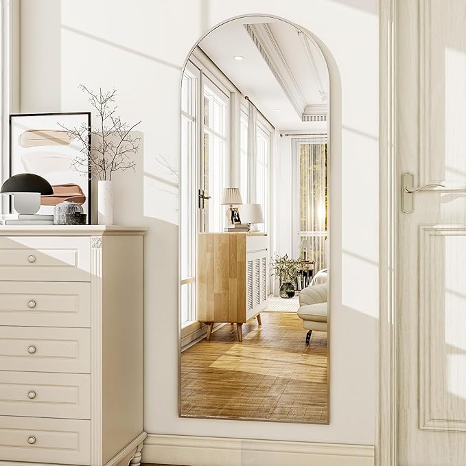 HARRITPURE 56"x21" Arched Full Length Mirror Free Standing Floor Mirrors
