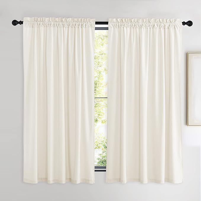 NICETOWN Luxury Velvet Curtains 63 inches, Sound Reducing Heavy Matt Solid Rod