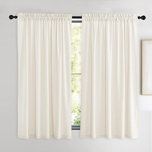 NICETOWN Luxury Velvet Curtains 63 inches, Sound Reducing Heavy Matt Solid Rod