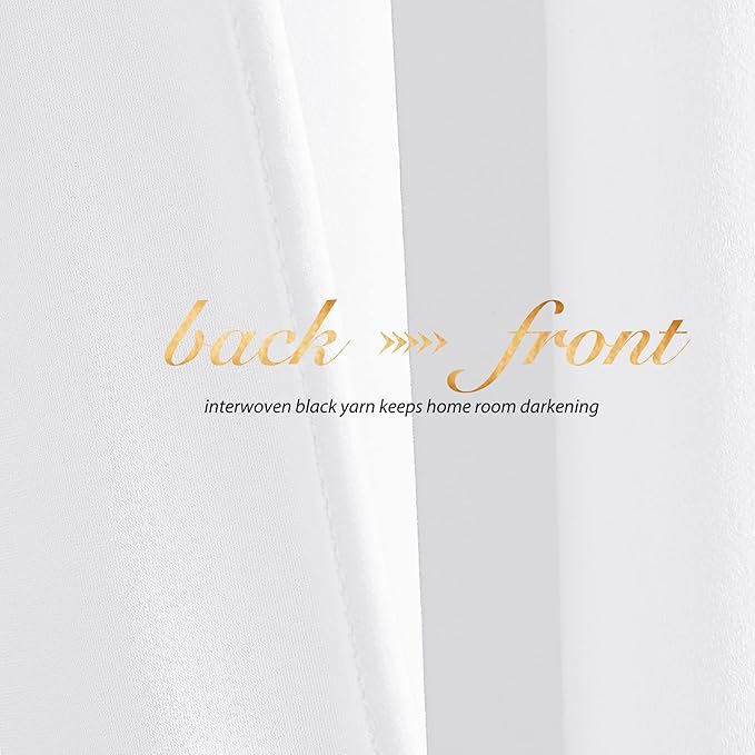 NICETOWN White Velvet Curtains 72 inches