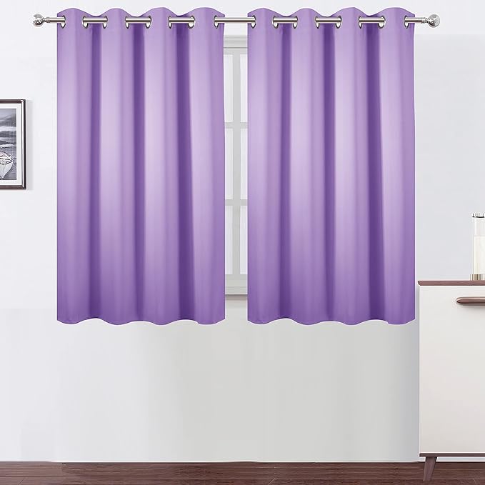 LEMOMO Lavender Blackout Curtains 52 x 54 Inch Length/Set of 2 Curtain