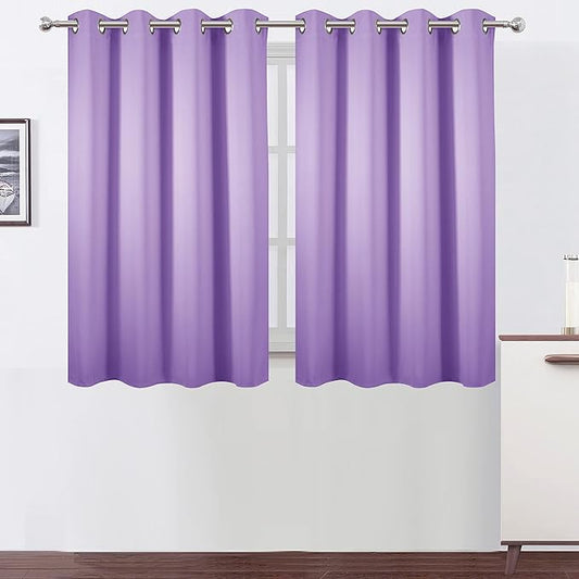 LEMOMO Lavender Blackout Curtains 52 x 54 Inch Length/Set of 2 Curtain