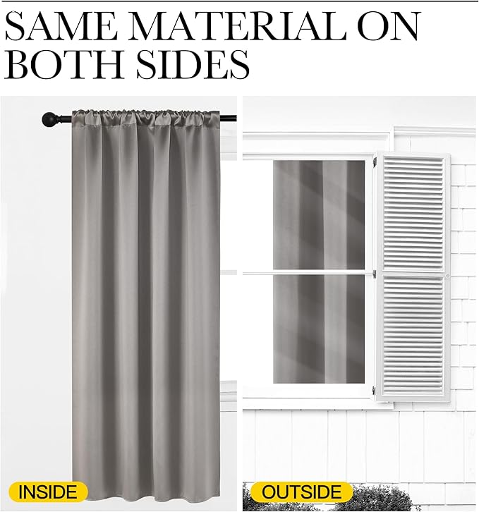 NICETOWN Room Darkening Cafe Satin Curtains