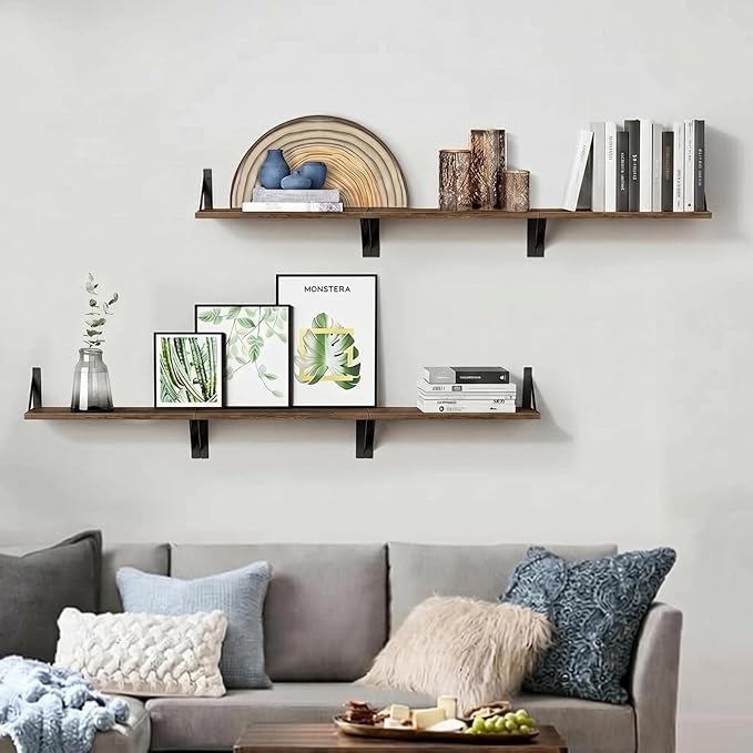 Forbena Rustic Floating Book Shelves