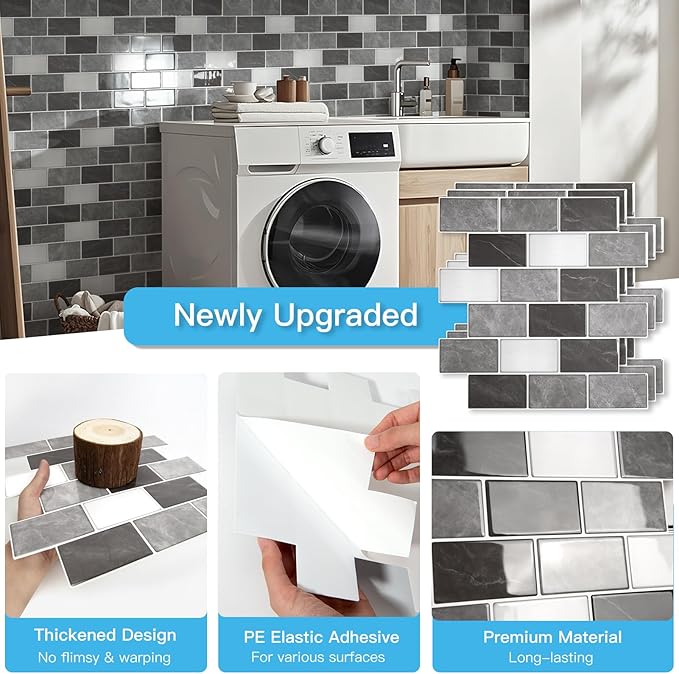 Art3d Peel and Stick Granite Wall Tiles – 12"x12" Thicker Design Backsplash