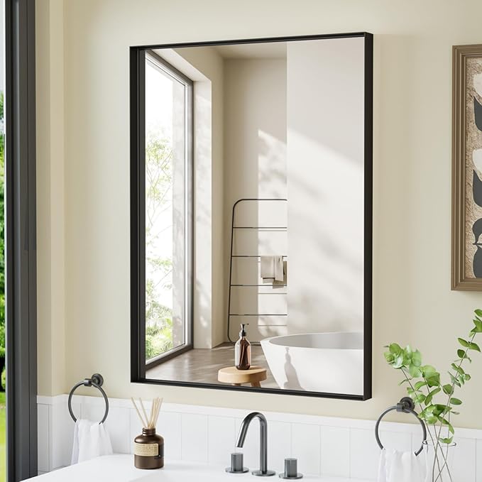 32”x 24” Black Bathroom Mirrors