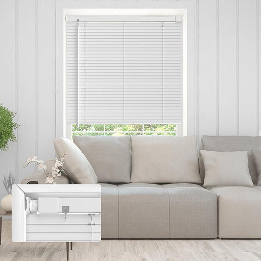 No Drill No Tool 1" Vinyl Mini Blinds, Light Filtering Horizontal Window Blinds