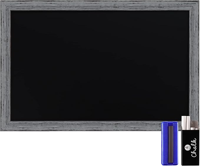 HBCY Creations Rustic Grey Wooden Magnetic Wall Chalkboard, Extra Large Size