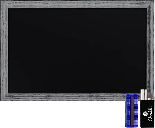 HBCY Creations Rustic Grey Wooden Magnetic Wall Chalkboard, Extra Large Size