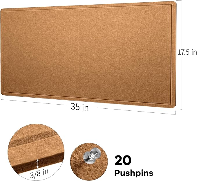 Lightomorrow Bulletin Board, 35 x 17 1/2 inches Felt Board