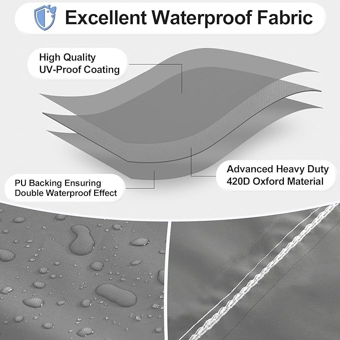 OutdoorLines Outdoor Waterproof Patio Table Furniture Set Covers - Square Couch Sectional Cover Outside Weatherproof Patio Furniture Covering for Deck, Lawn and Backyard 74" L x 74" W x 28" H, Grey