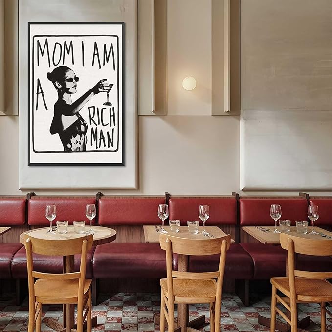 Mom I Am A Rich Man Aesthetic Retro Music Goblet Poster Feminist canvas Wall